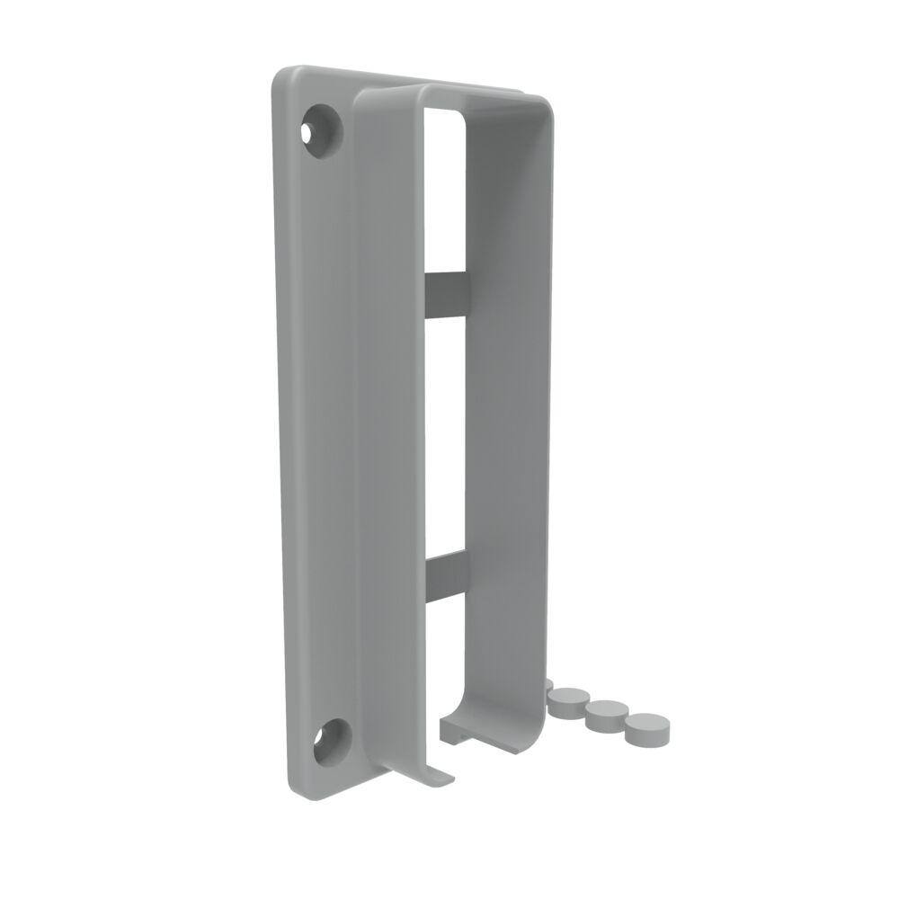Gray Vinyl Fence Bracket Set for Posts, 8-Inches