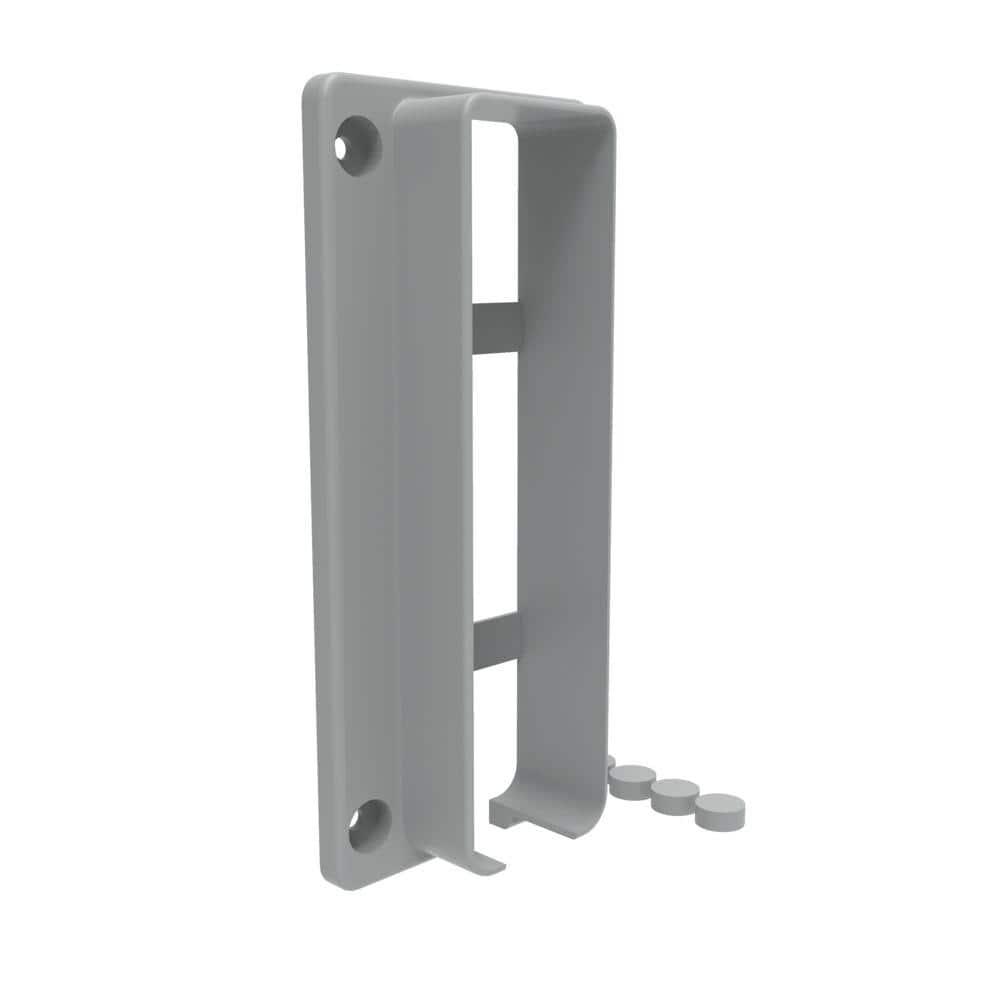 Gray Vinyl Fence Bracket Set for Posts, 8-Inches