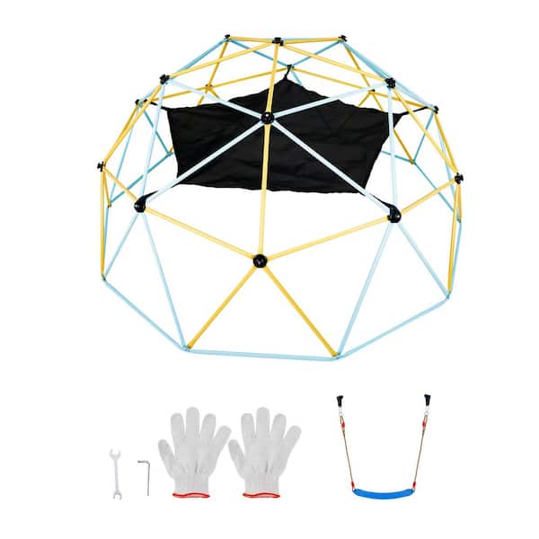 SVOPES Climbing Dome, 10 ft. Climbing Dome with Hammock Swing Jungle Gym for Kids, 750 lbs. Capacity Black