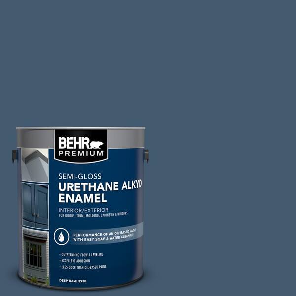 BEHR PREMIUM 1 gal. #S500-7 Infinite Deep Sea Urethane Alkyd Semi-Gloss Enamel Interior/Exterior Paint