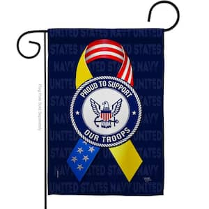 13 in. x 18.5 in. Support Navy Troops Garden Flag Double-Sided Armed Forces Decorative Vertical Flags