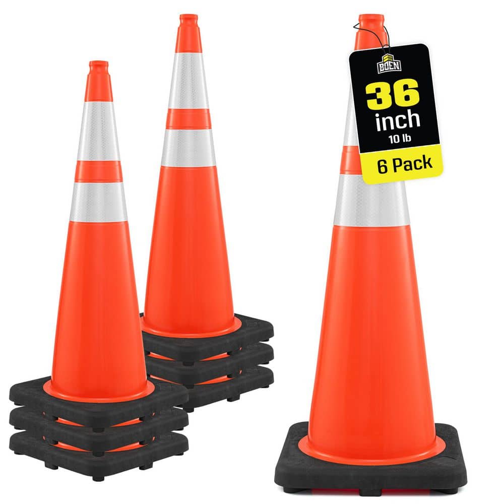36 in, Orange Traffic Cones, 6-Pk, MUTCD Compliant W/2 Rflc Collars and 10 lbs. Base price history on PriceWatchPro