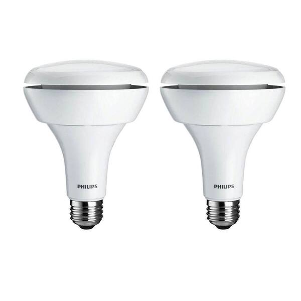 Philips 65-Watt Equivalent BR30 Dimmable LED Light Bulb (2-Pack) Soft White (2700K) Floodlight Bulbs