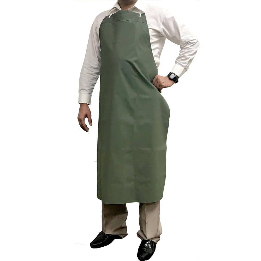 BISON LIFE Waterproof and Oilproof Vinyl Bib Apron Large Green PVC LG 1 The Home Depot
