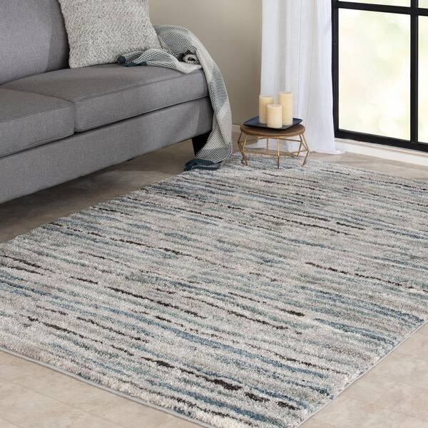 Shoreline Grey/Multi Doormat 2 ft. x 3 ft. Striped Accent Rug