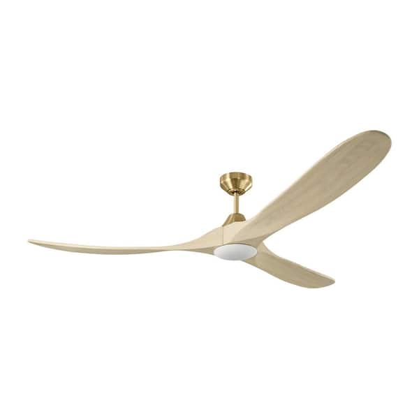 Generation Lighting - Fan Maverick Smart 70 in. Indoor/Outdoor Burnished Brass Modern Ceiling Fan with Light Kit and Remote Included