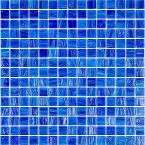 Celestial Glossy Trypan Blue 12 in. x 12 in. Glass Mosaic Wall and Floor Tile (20 sq. ft./case) (20-pack)