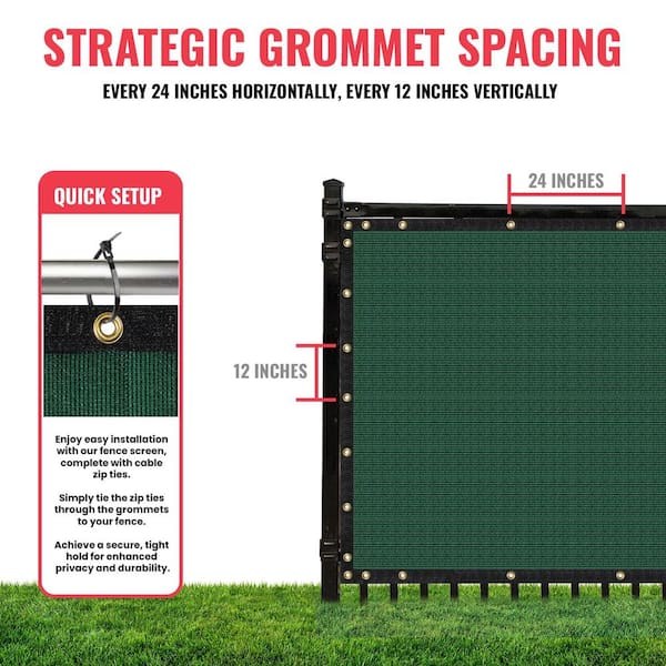 SEALTECH 4-ft H x 20-ft W Green Non-Recycled Polypropylene Chain Link Fence Screen
