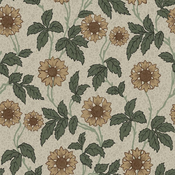 A-Street Prints Leilani Beige Floral Paper Strippable Roll (Covers 56.4 sq. ft.)