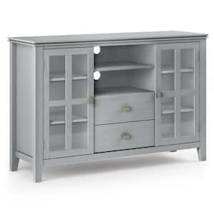 Artisan Solid wood 53 in. Wide Contemporary TV Media Stand in Fog Grey For TVs up to 60 in.