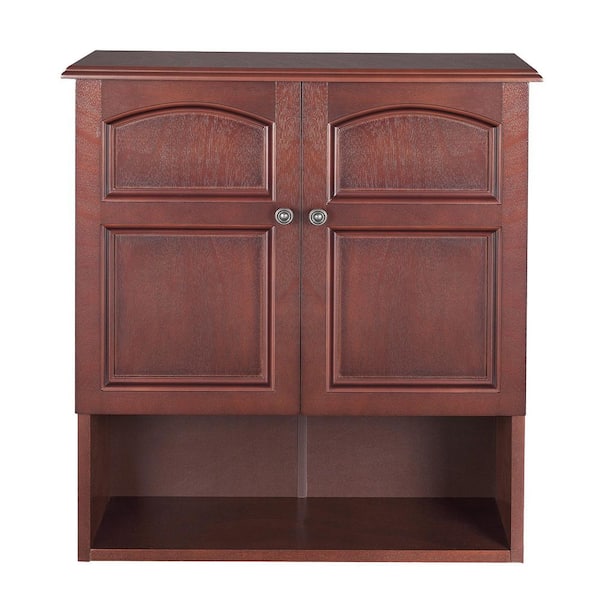 Teamson Home Martha 22.25 in. W x 25 in. H x 8 in. D Bathroom Removable Wall Cabinet in Mahogany