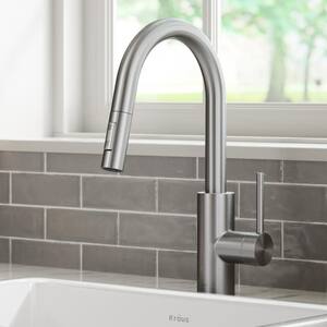 Oletto Spot Free Stainless Steel Finish Dual Function Pull Down Kitchen Faucet