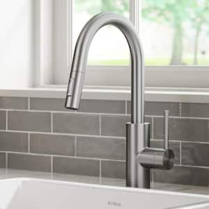 Oletto Pull-Down Single Handle Kitchen Faucet in Spot Free Stainless Steel