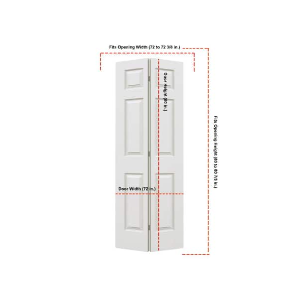 Jeld Wen 72 In X 80 In Colonist Primed Textured Molded Composite Mdf Closet Bi Fold Double Door Thdjw160600158 The Home Depot