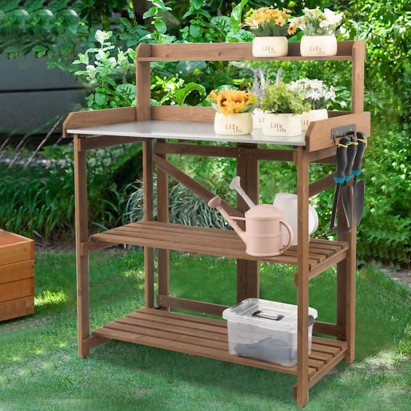 35 in. x 17 in. x 46 in. Garden Potting Benches and Tables HD-GF12