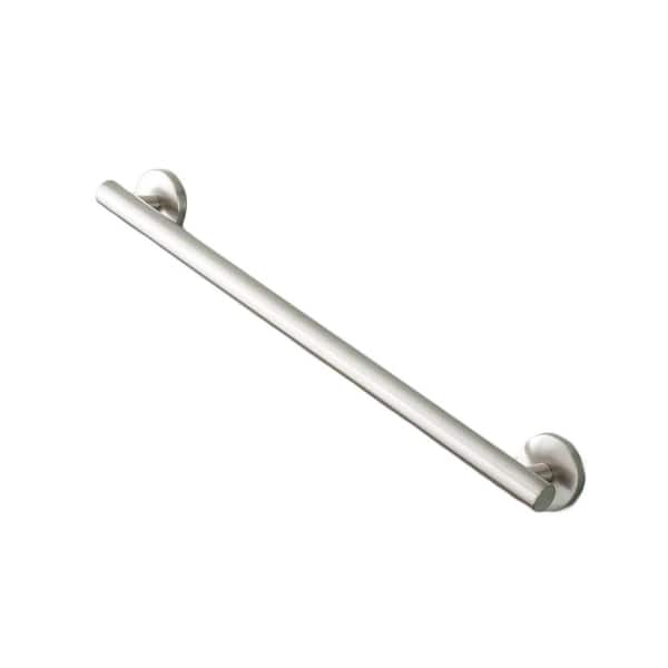 SIGNATURE HARDWARE Contemporary 24 in. Exposed Screw Grab Bar in Brushed Nickel