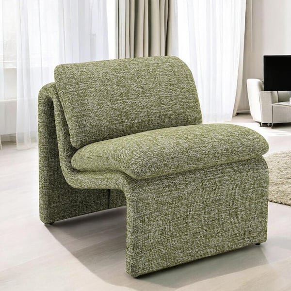Karlen Green Boucle Fabric Occasional Chair Set of 1 with No Additional Features