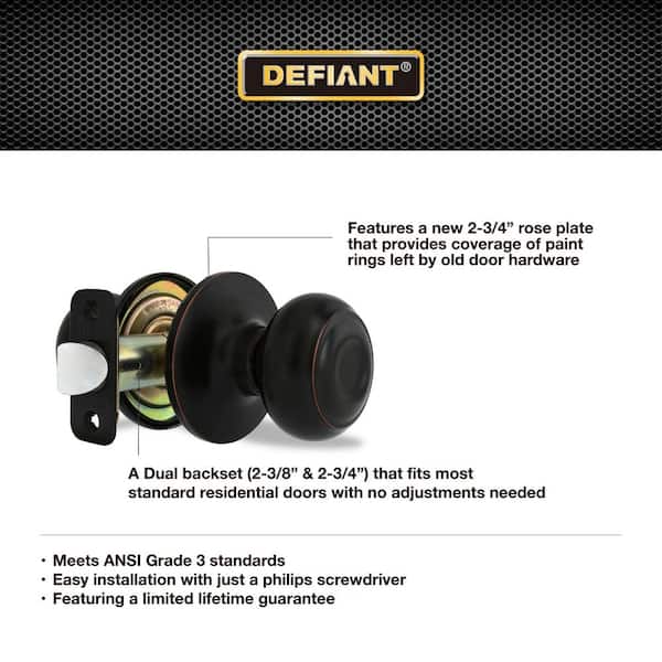 Defiant Hartford Aged Bronze Hall/Closet Door Knob 32TGX730B - The