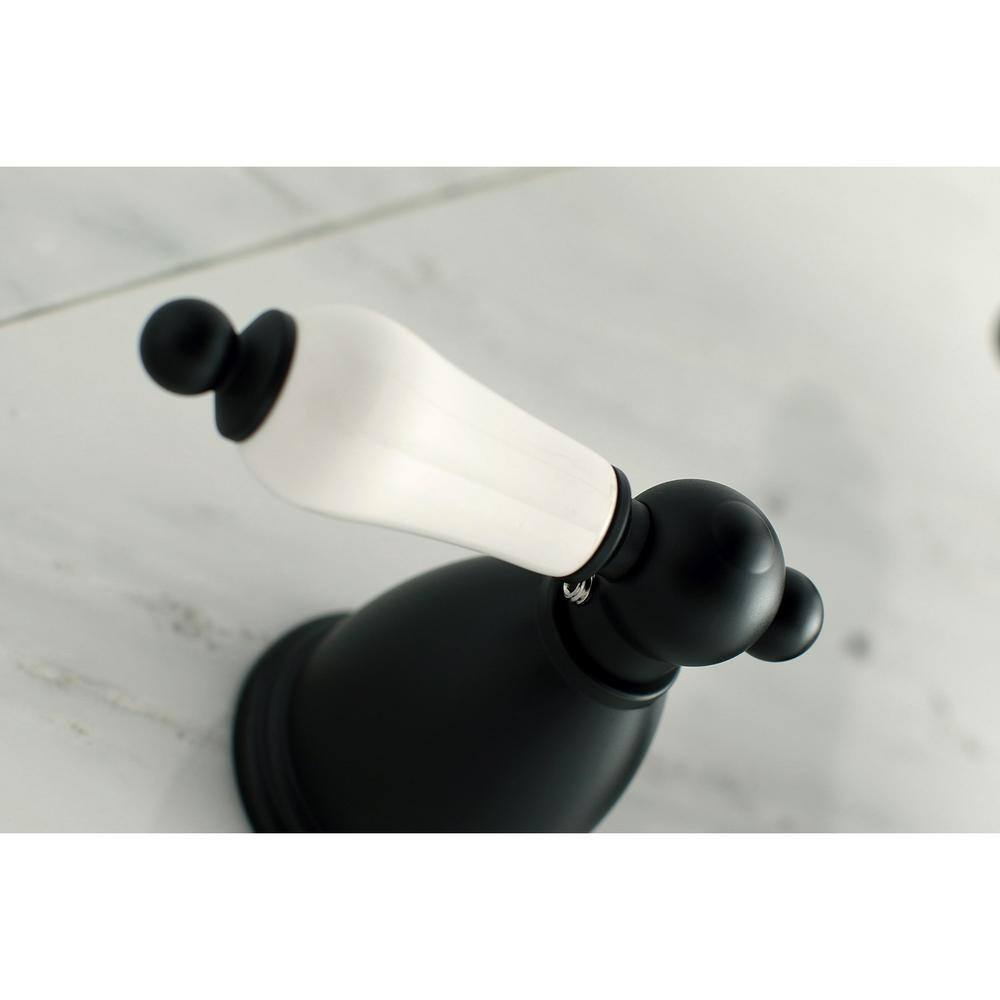 Matte Black Wall Mount Double Handle Tub Filler