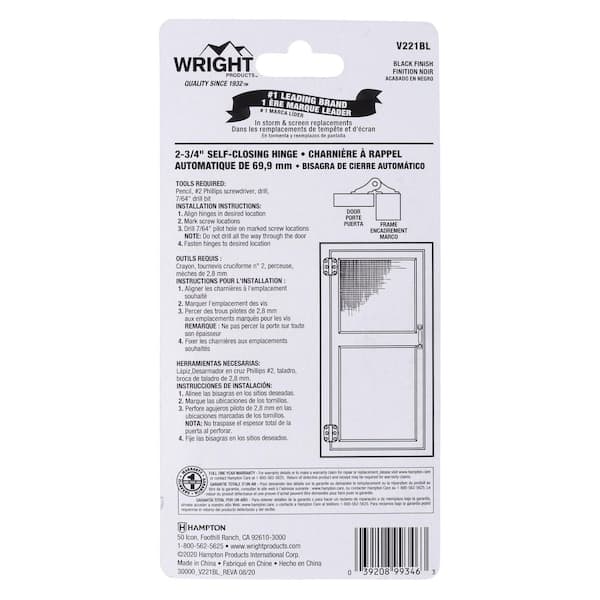 2-3/4 in. Black Self-Closing Hinge Set (1-Pair) 2-3/4 in. Black Self-Closing Hinge Set (1-Pair)