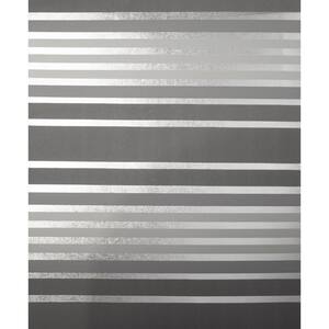 Mayfair Charcoal Metallic Stripe Charcoal Wallpaper Sample