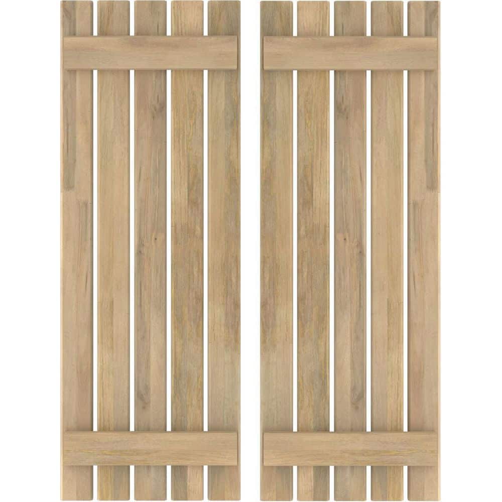 19-1/2 in. W x 34 in. H Americraft 5-Board Exterior Real Wood Spaced Board and Batten Shutters in Unfinished price history on PriceWatchPro