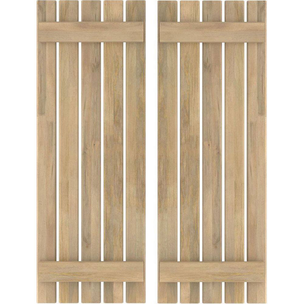 19-1/2 in. W x 47 in. H Americraft 5-Board Exterior Real Wood Spaced Board and Batten Shutters in Unfinished price history on PriceWatchPro