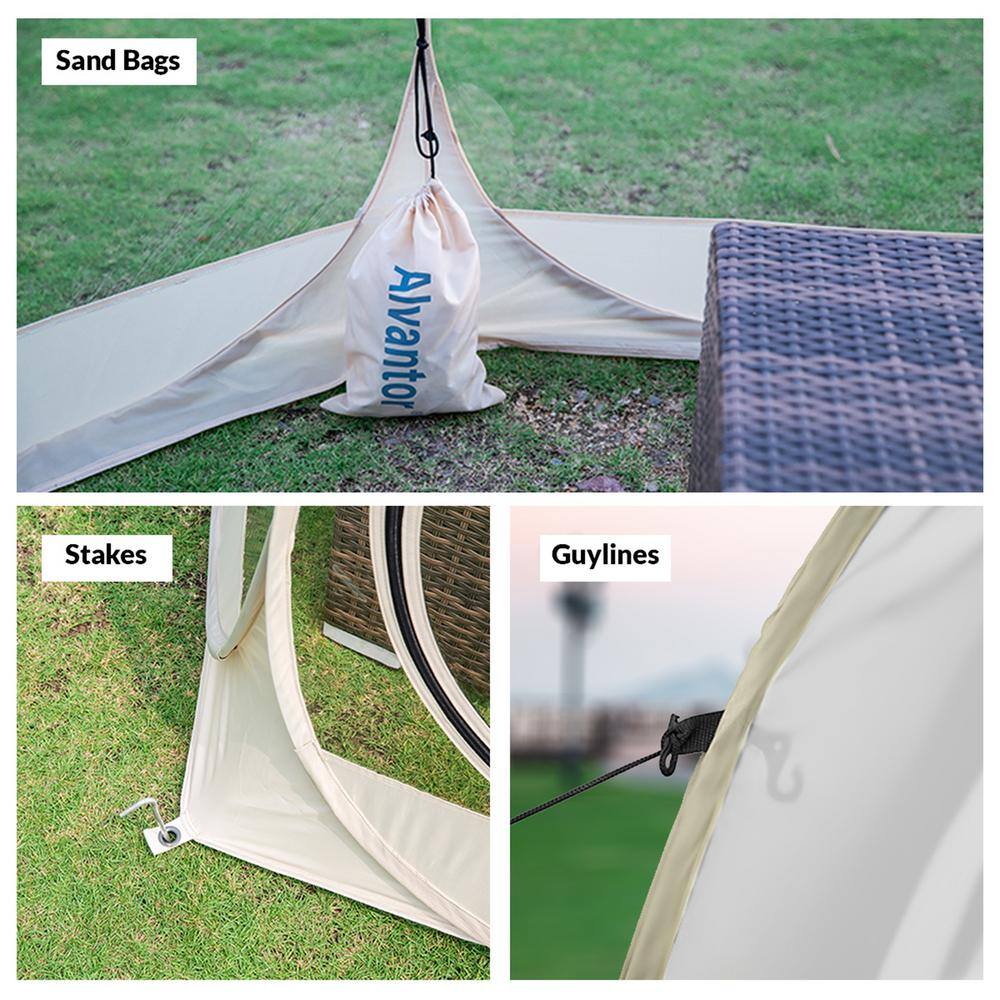 Alvantor Pop Up Screen House Event Camping Tent 10'x10' Beige Instant Outdoor Canopy 1 Room