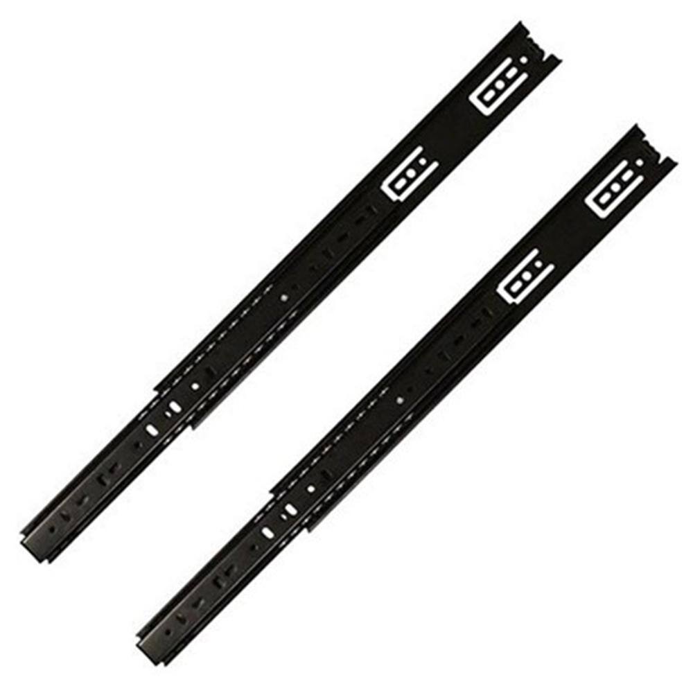 12 in. Black Full Extension Ball Bearing Drawer Slides (10-Pair)