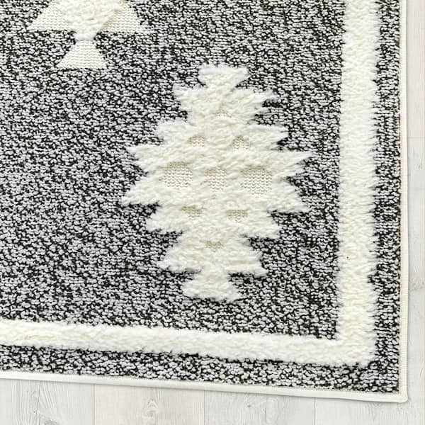 Antep Rugs Alfombras Gray 6 ft. 7 in. x 9 ft. Non-Slip Moroccan Geometric Area Rug