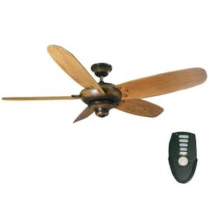 Altura 56 in. Indoor Gilded Espresso Ceiling Fan with Downrod, Remote and Reversible Motor; Light Kit Adaptable