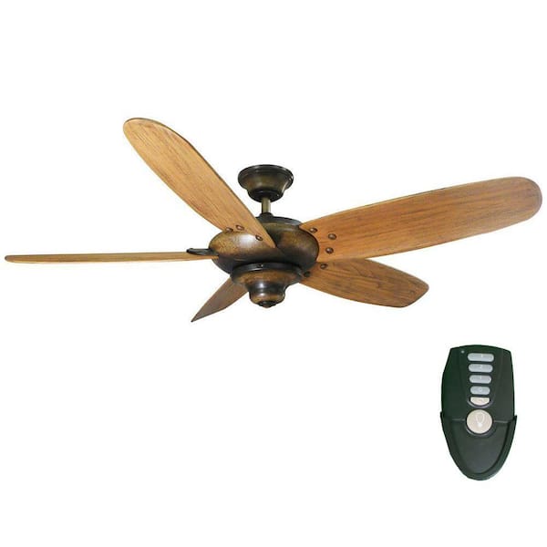 Home Decorators Collection Altura 56 in. Indoor Gilded Espresso Ceiling Fan with Downrod, Remote and Reversible Motor; Light Kit Adaptable
