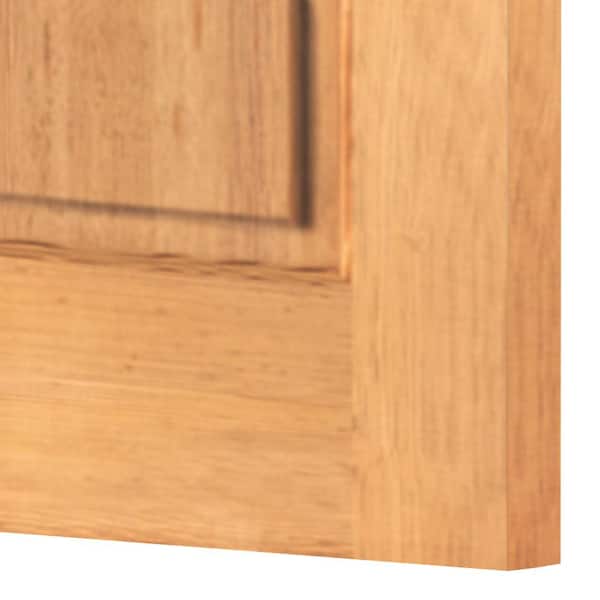 DIY RTA KIT 36in.x80in. Farmhouse Left-Handed 6-Lite Clear Glass Clear Stain Hemlock Wood Ready To Assemble Front Door