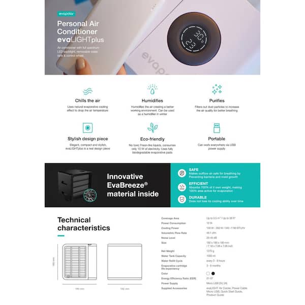 Evapolar EvaLIGHT plus 49.1 CFM 1-Speed Portable Evaporative