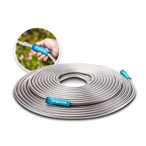 Indestructible 1/2 in. Dia x 100 ft. Heavy-Duty Spiral Constructed 304-Stainless Steel Garden Hose