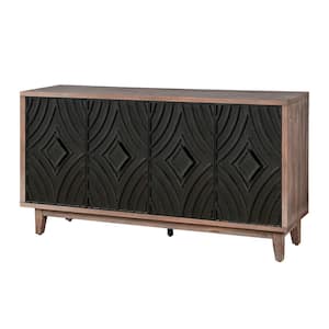 60.7 in. W x 15.7 in. D x 32.5 in. H Blue Linen Cabinet with