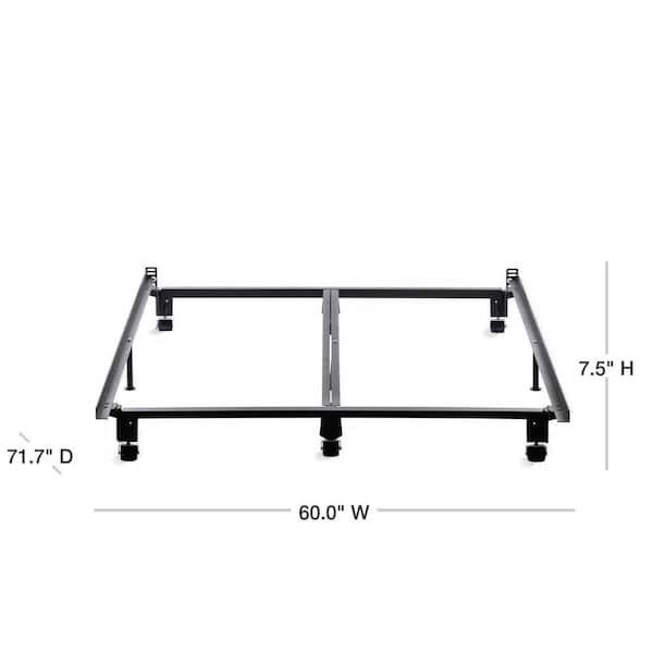 Steel Bed Rails Fitd both Full and Twin Size  75-76" length Set Double Hook 