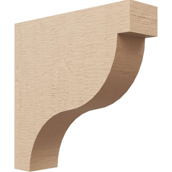 Ekena Millwork 4 in. x 16 in. x 16 in. Thin Garner Rough Cedar Woodgrain TimberThane Corbel, Primed Tan