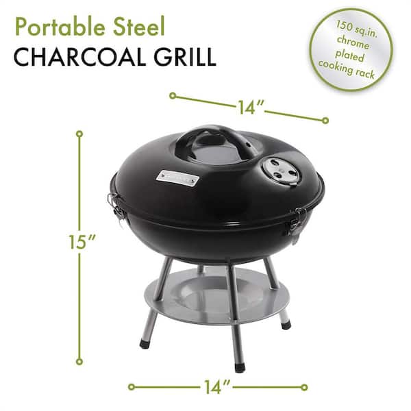 Mr. Bar-B-Q Steel Charcoal Standing Kettle Grill With Wheels