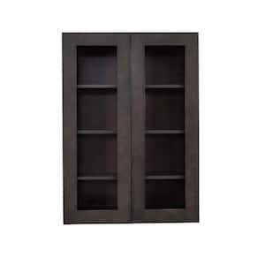 Lancaster Shaker Assembled 24 in. x 42 in. x 12 in. Wall Mullion Door Cabinet with 2 Doors 3 Shelves in Vintage Charcoal