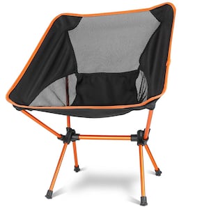 Orange Black Aluminum Alloy Oxford Cloth Foldable Camping Chair Backpacking Chair For Outdoor Camping Fishing and Picnic