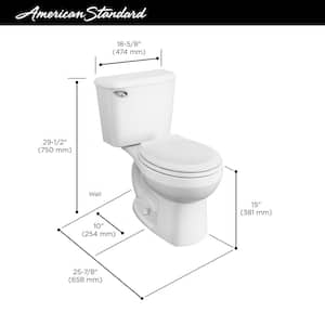 Reliant 10 in. Rough-In 2-piece 1.28 GPF Single Flush Round Toilet in White, Seat Included (4-Pack)
