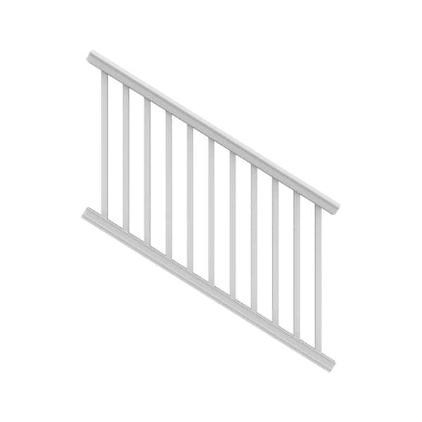 Barrette Outdoor Living Bella Premier Series 6 ft. x 40 in. White Vinyl Stair Rail Kit with Square Balusters