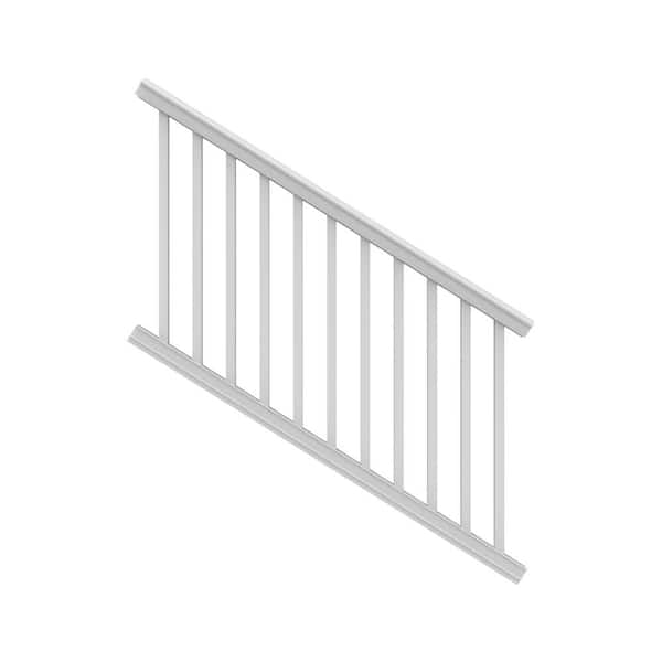 Barrette Outdoor Living Bella Premier Series 6 ft. x 42 in. White Vinyl Stair Rail Kit with Square Balusters