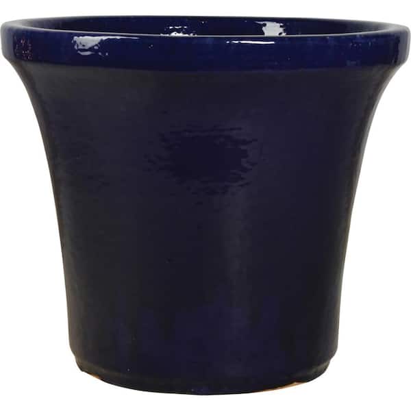 Unbranded 17 in. Cobalt Blue Ceramic Tapered Cylinder