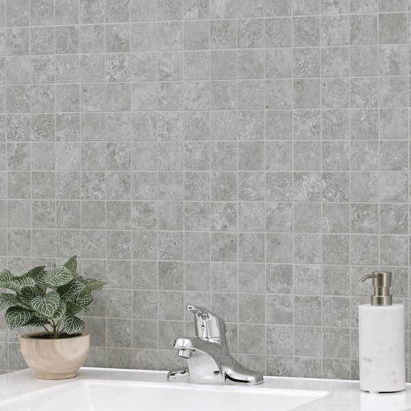 Legions Lunar Silver 2 in. Square 12 in. x 12 in. x 0.39 in. Matte Porcelain Mesh-Mounted Mosaic Tile (6 sq. ft./Case)