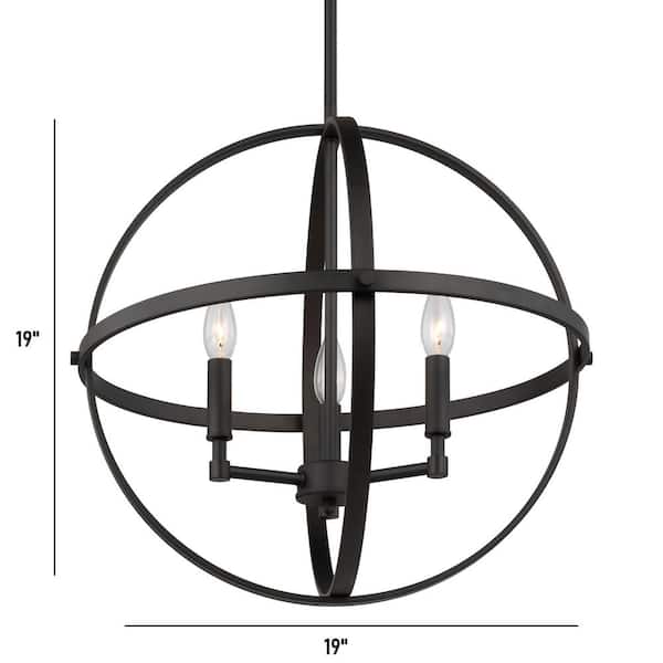 Generation Lighting Exmoore 3-Light Black Craftsman Orb