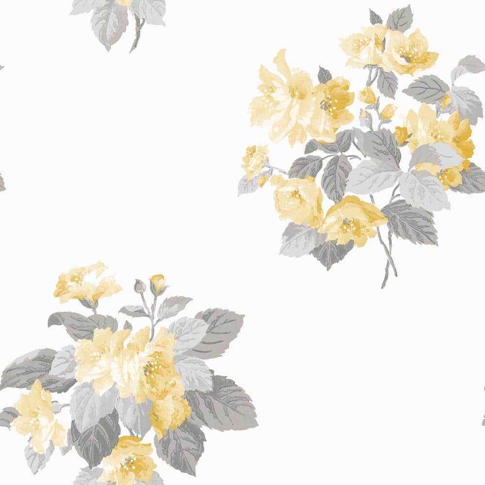 Secret Garden White and Yellow Detailed Bouquet Non-Woven Paper Non-Pasted 