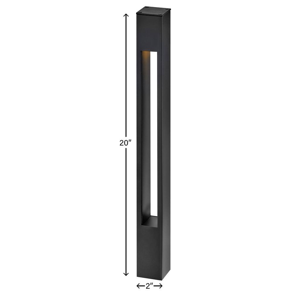 Satin Black 20" Aluminum LED Pathway Bollard Light