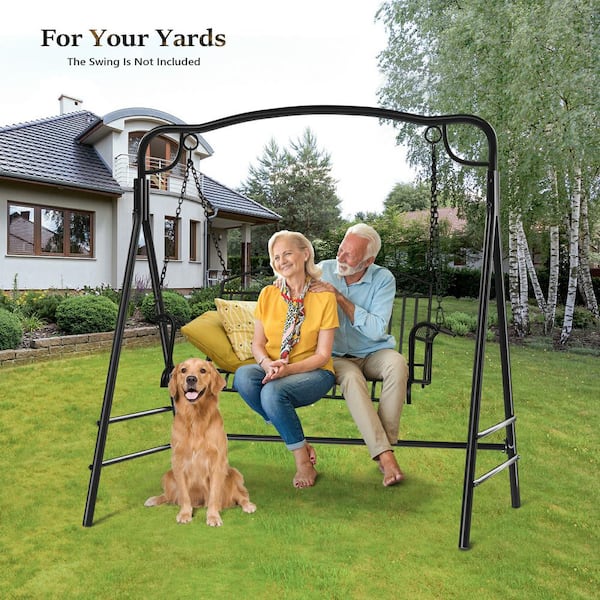 VINGLI Black Metal Patio Swing Stand Support 660 lbs